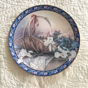 Bradford Exchange Lena Liu "Irises" Basket Bouquets Collector Plate W.S. George‎